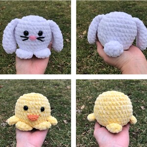 Pattern No Sew Crochet amigurumi chick and bunny, crochet rabbit, amigurumi rabbit, easter crochet, beginner crochet, beginner, easy, spring