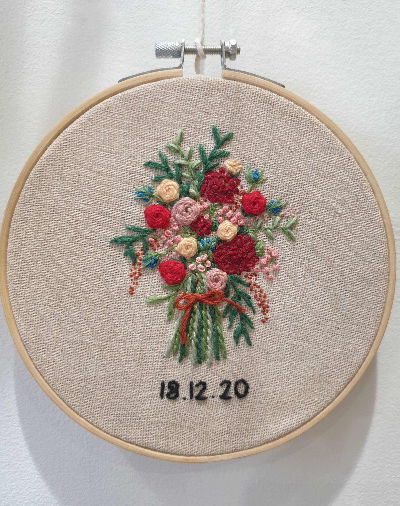 Personalised Wedding Flowers Embroidery Etsy UK