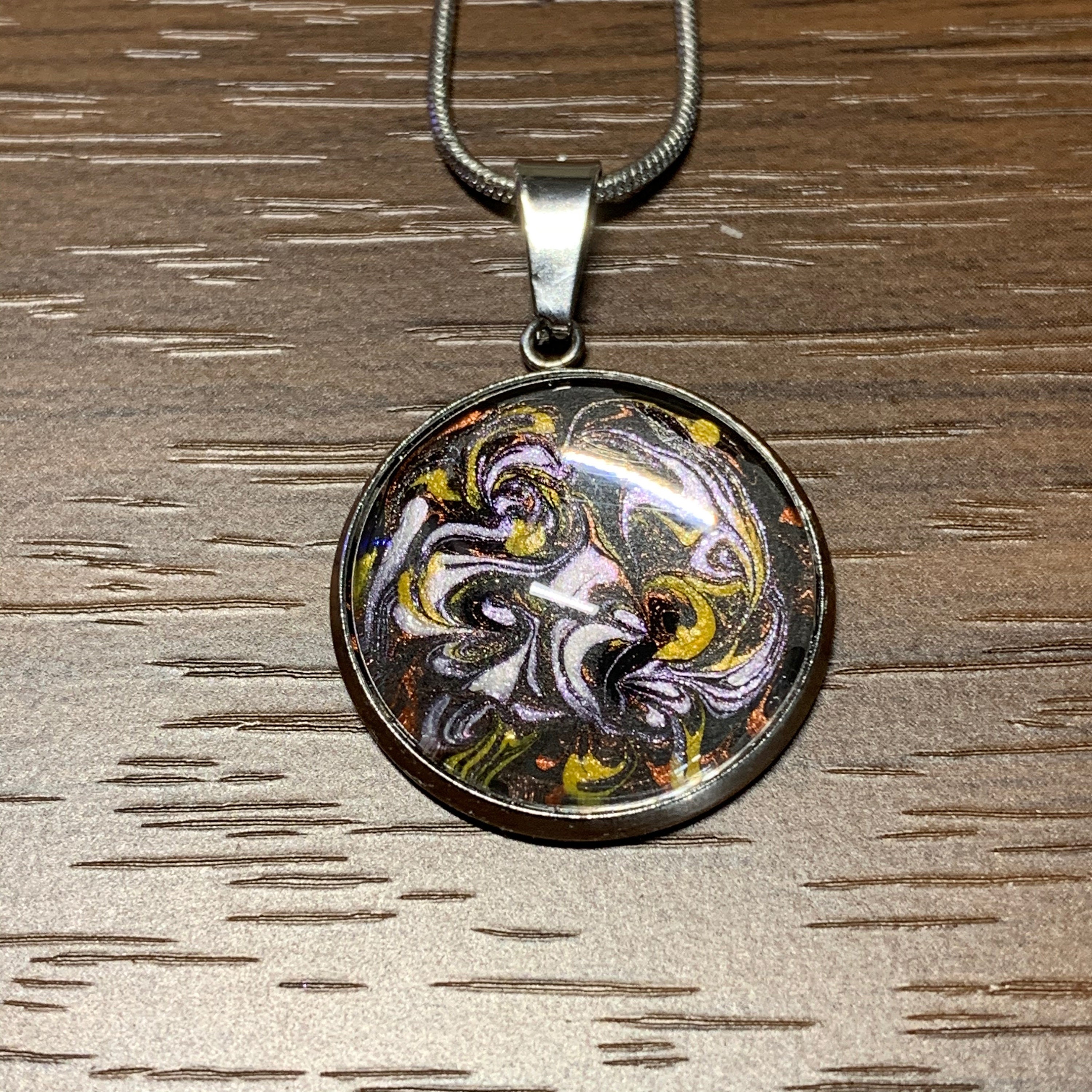Beautiful Hand Painted Marbled Original Designed Pendant Etsy UK