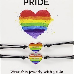 Pacote de 2 pulseiras Pride Rainbow LGBTQ Gay