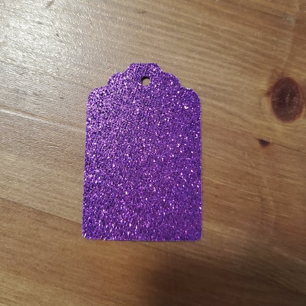 12 Light Purple Glitter gift tags