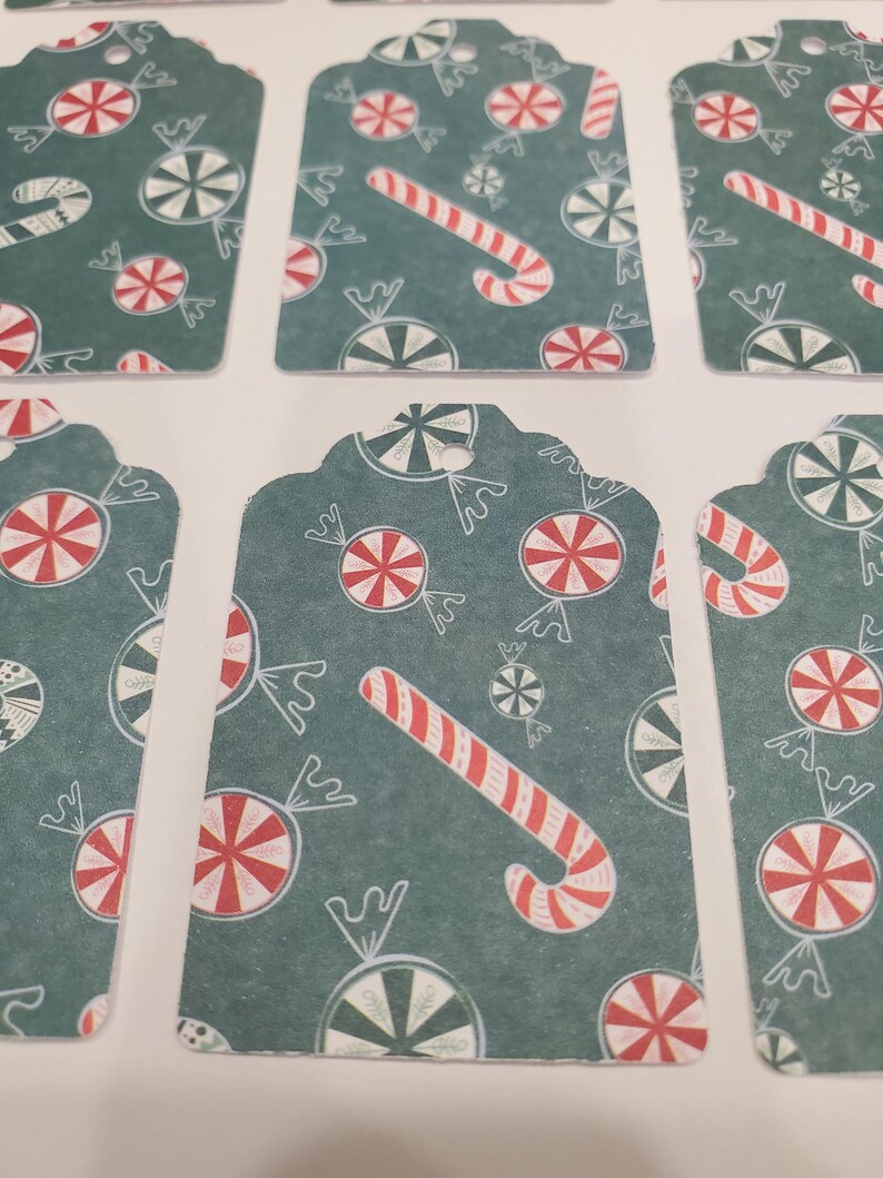12 Candy Cane Gift Tags - Etsy