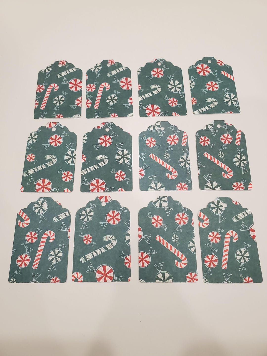 12 Candy Cane Gift Tags - Etsy