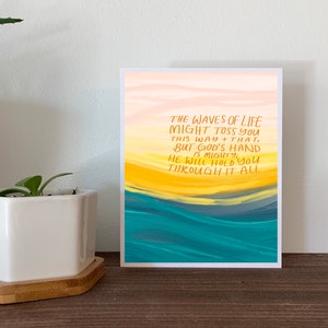 Abstracte Oceaangroetkaart, Lege Troostende Kaart, Godsdienstige Kunstkaart, Golvenkaart, Zeegezicht het Schilderen Kaart