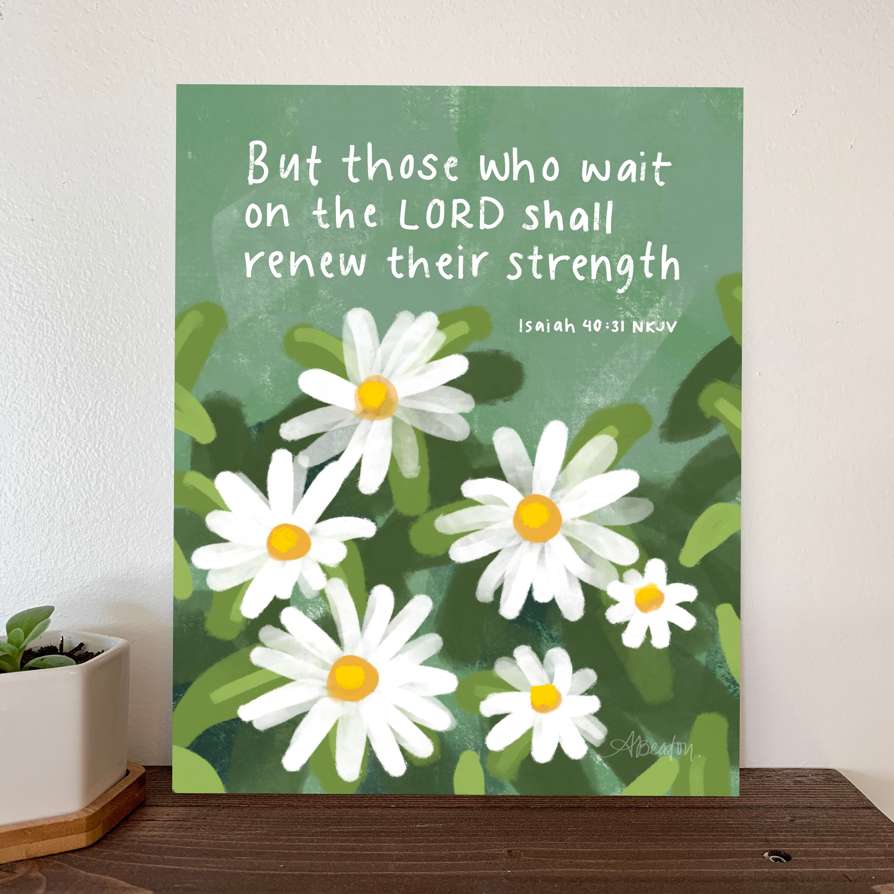 Jesaja 40:31 Gänseblümchen Zitat Kunstdruck, ermutigende Kunstwerk, Schrift  Home Decor, Daisy Blumen Wandkunst, abstrakte Gemälde für Wohnkultur -  Etsy.de