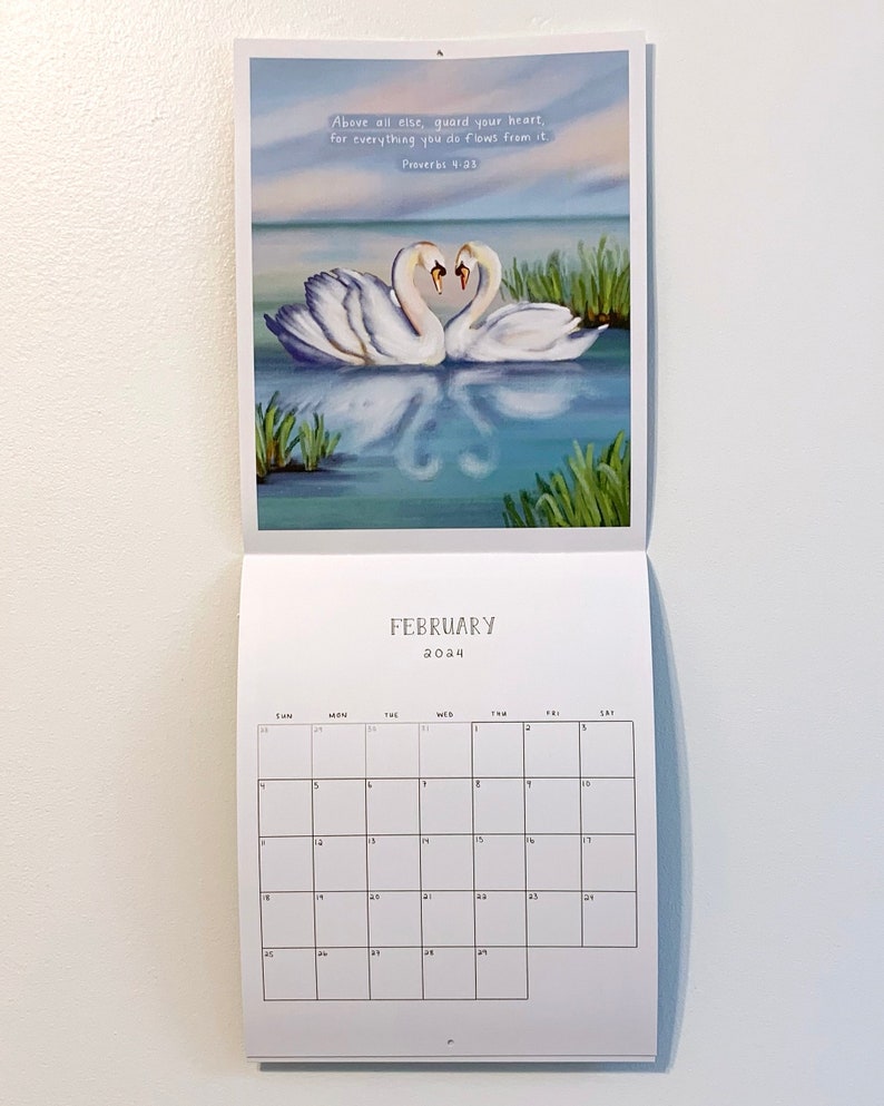 2024 Scripture Calendar 2024 Wall Calendar 2024 Nature Etsy