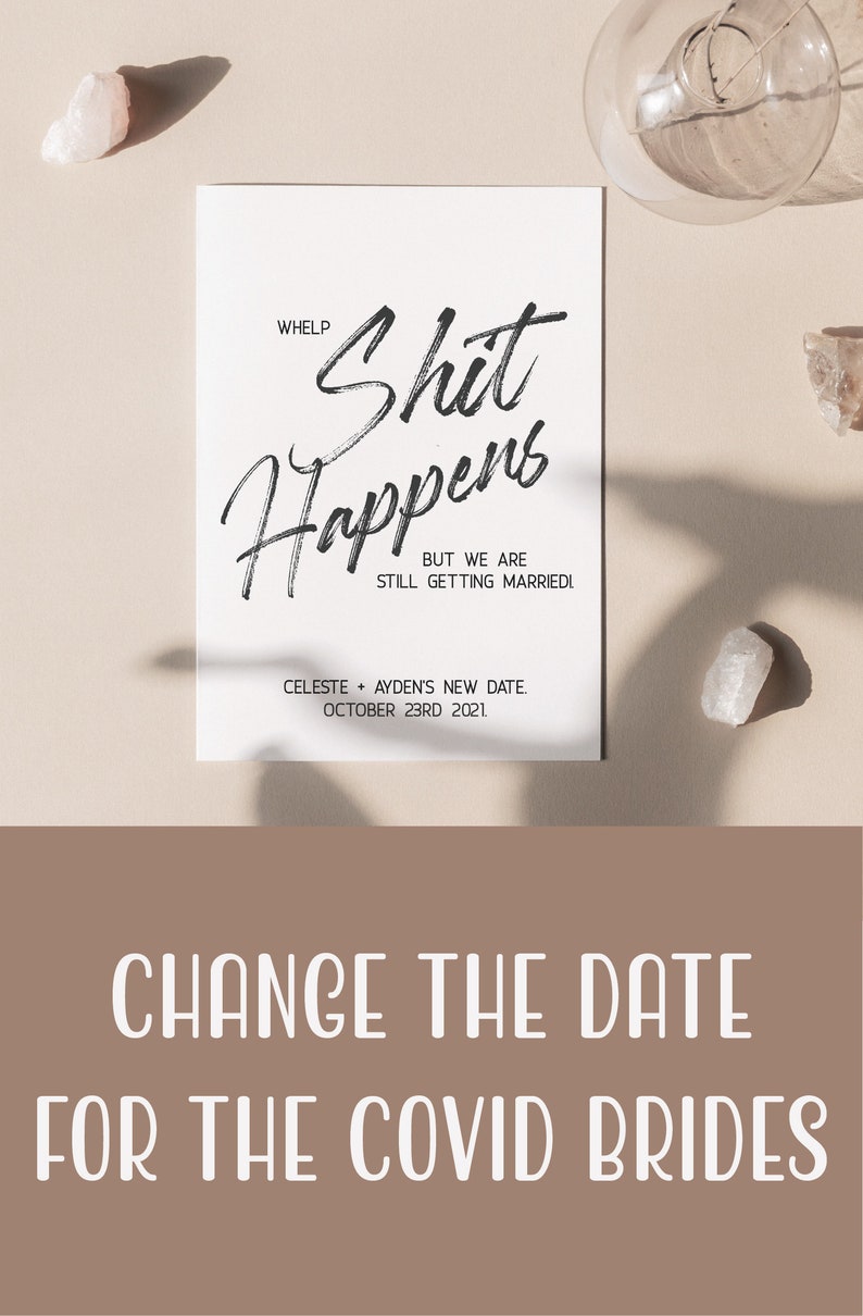 Change the date Resave the date Wedding postponement Etsy