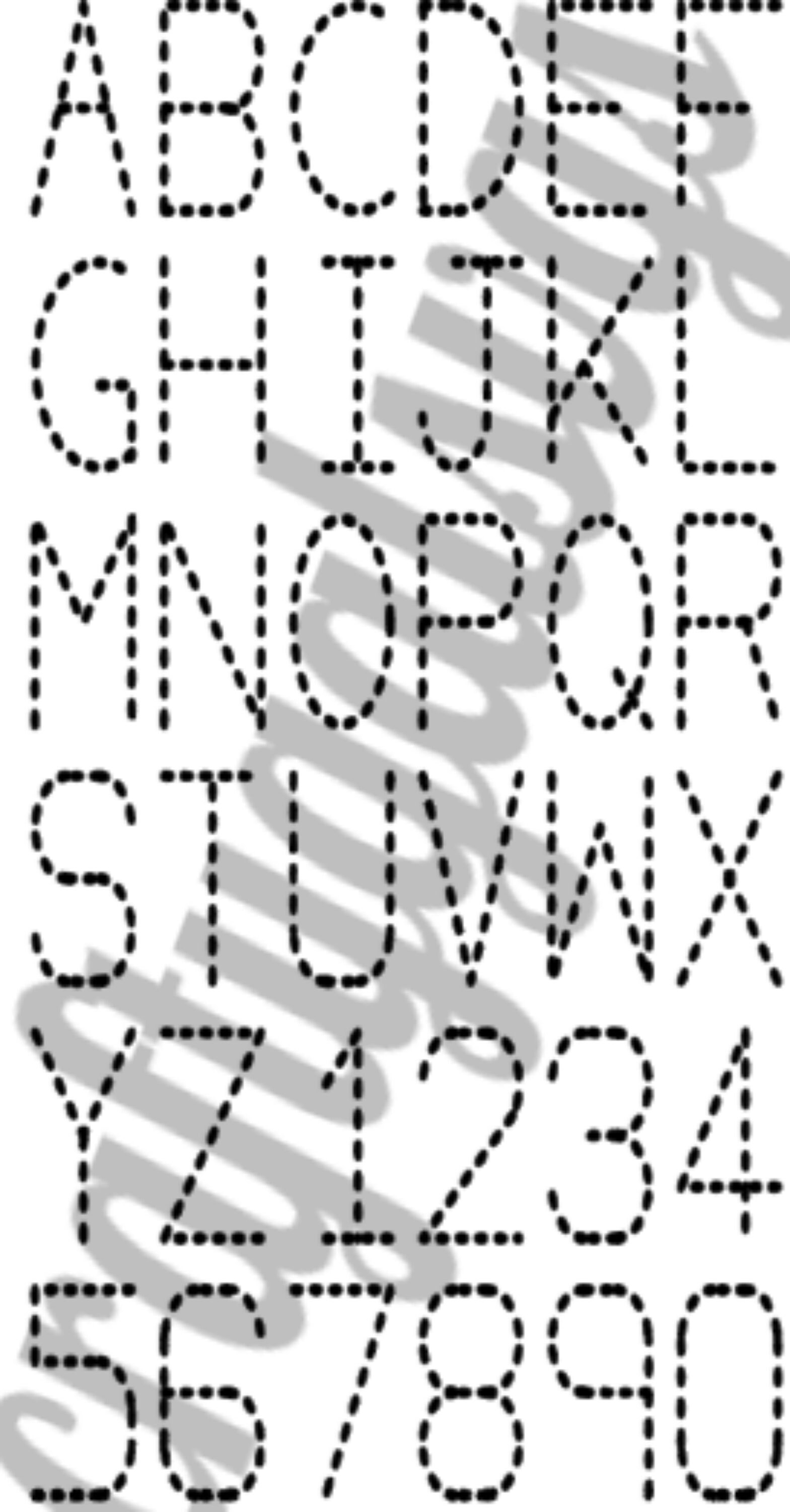 Dotted line trace letters and numbers SVG | Etsy