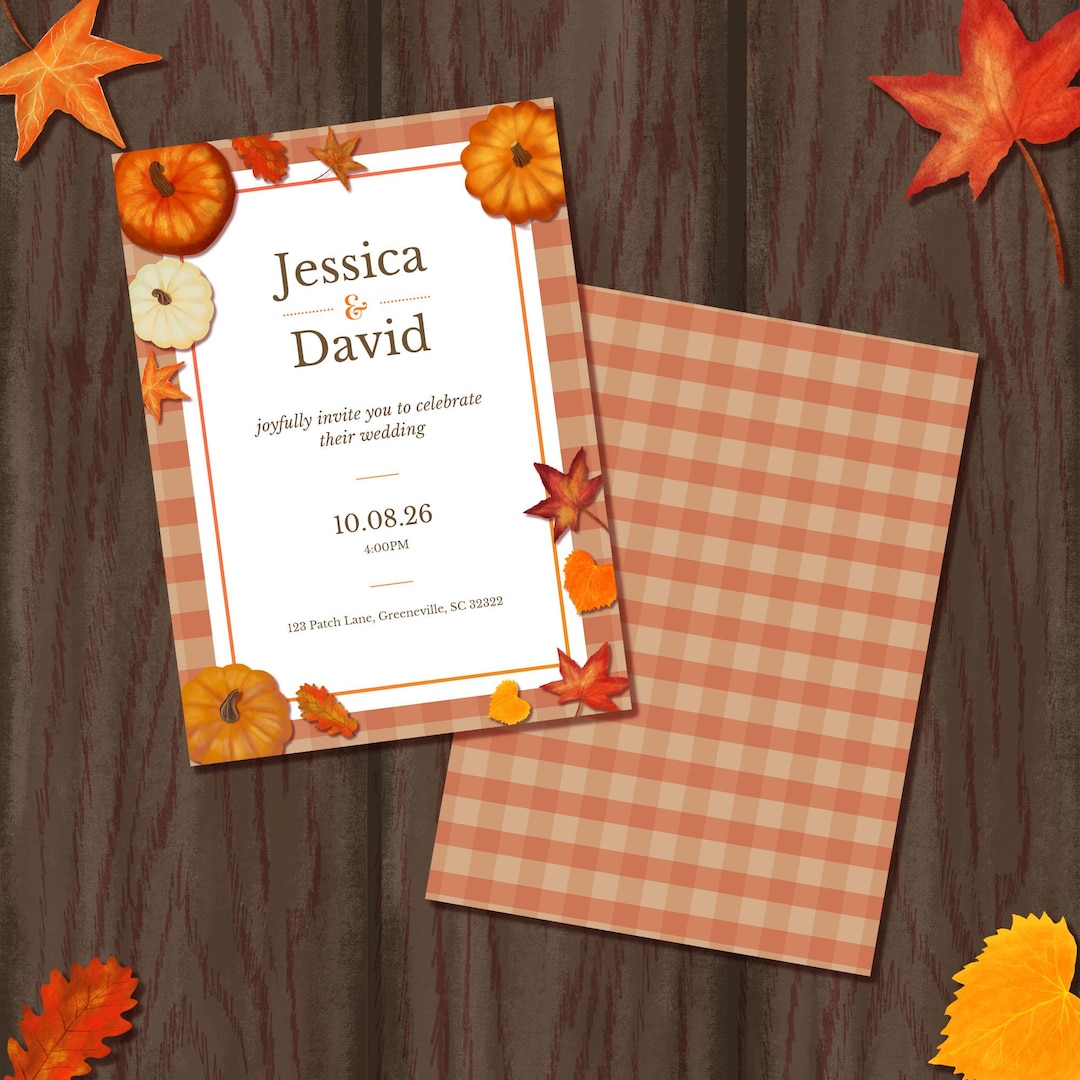 Etsy Fall Invitations Personalized Fall Wedding Invitations - Etsy