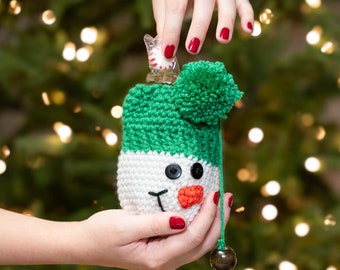 Crochet Snowman Treat Bag: Reusable Christmas Goody Bag