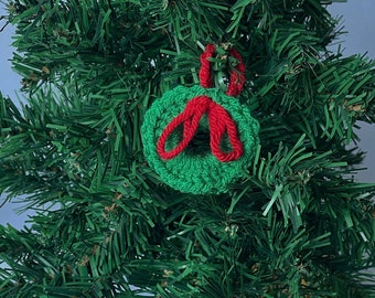 Wreath Ornament | Handmade Ornaments | Knit Ornament | Crochet Ornament | Christmas Ornament