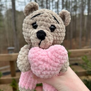 Stuffed Bear with Heart | Valentine&#39;s bear | Plush Bear with Heart | Valentine&#39;s Gift | Gift for Girlfriend, Wife