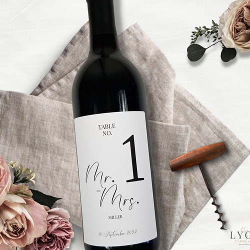 Wine Bottle Table Numbers Wedding Decoration Centerpiece Etsy