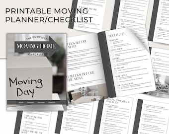 Umzugsliste | Umzugsplaner Printable | Umzug Wesentlich | Umzugsgeschenk | Aufräumplaner | Umzugsplaner-Kit | Bewegliche Schablone