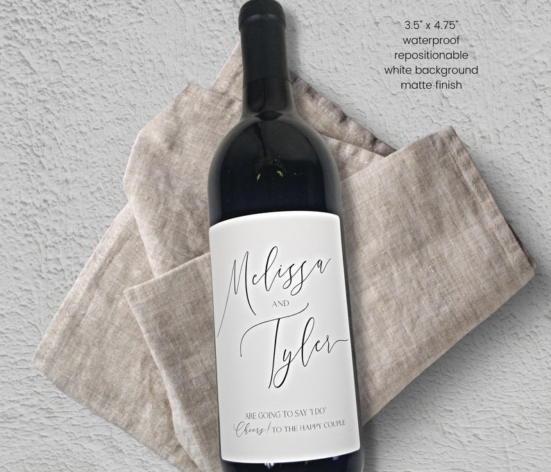 Engagement Wine Bottle Label Personalized Engagement Wine Etsy