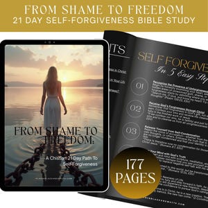 Étude biblique numérique | Cartes d'affirmation du pardon | Cahier d'exercices pour le pardon de 21 jours | 21 cartes bibliques pour se pardonner | Imprimable