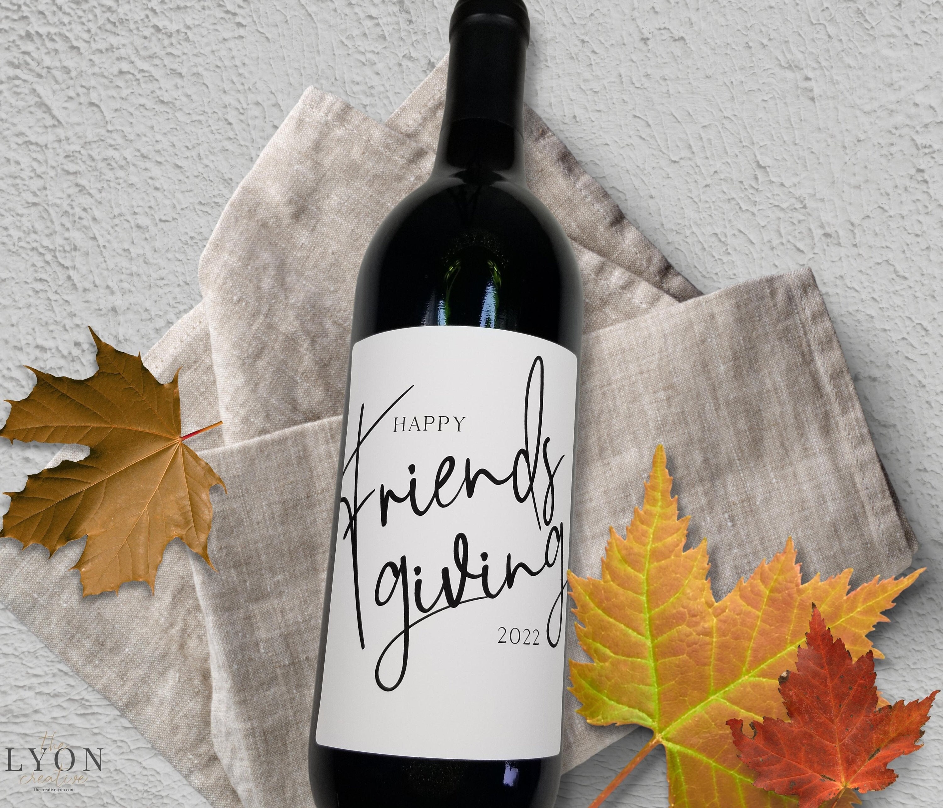 Personalized Thanksgiving Wine Labels - Etsy