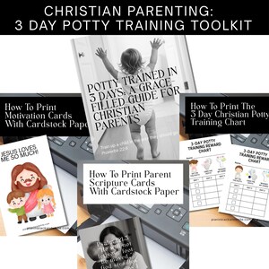 Complete toolkit zindelijkheidstraining | Christelijke driedaagse gids, beloningstabel, kaarten met teksten voor peuters en ouders | Op geloof gebaseerde afdrukbare bundel