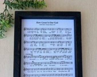 How Great Is Our God with How Great Thou Art Church Hymn / Framed Church Hymns / Music Sheet/ Religious Gifts / Sympathy Gift
