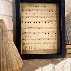 Away in a Manger / Framed Christmas Hymn / Christmas Songs /Christmas Decor/ Christmas Gifts / Rustic Christmas / Christmas Decorations