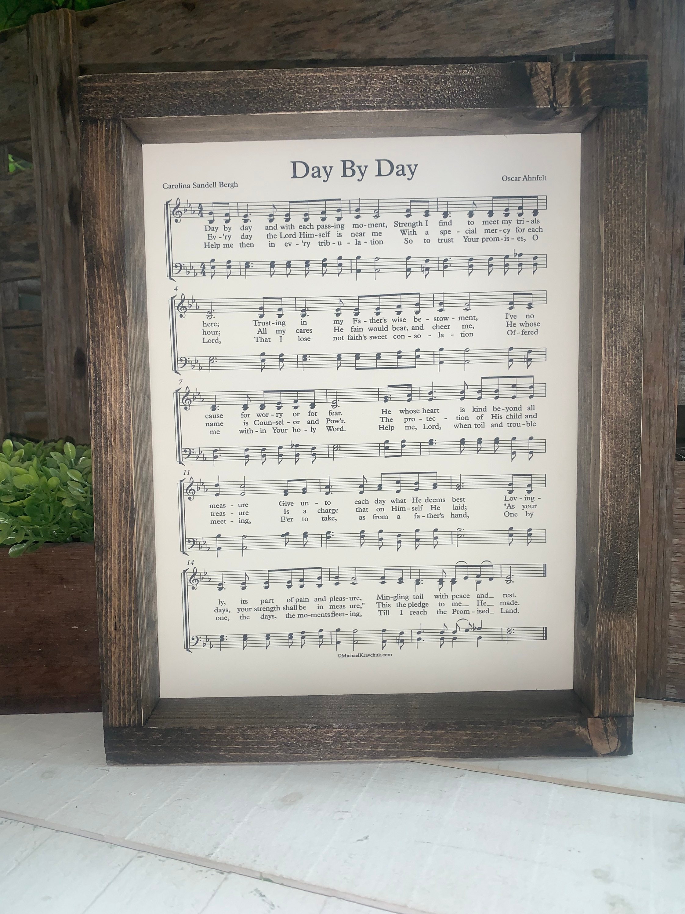Framed Hymns // Day by Day // Hymn Décor | Etsy