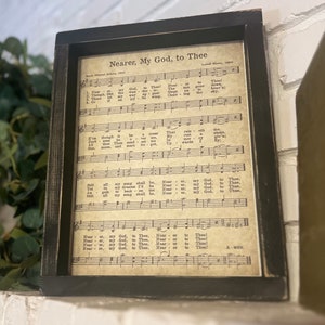 Näher, mein Gott, zu Dir / Gerahmte Kirchenhymne / Notenblatt / Kirchenlieder / religiöse Geschenke / Beileidsgeschenk / Ermutigungsgeschenke