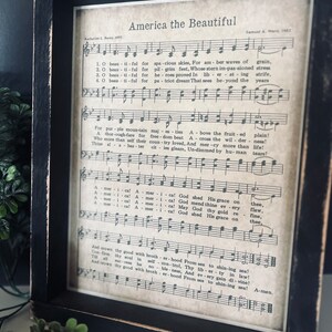 America the Beautiful Hymn / Patriotic Framed Hymns / Military Gifts ...