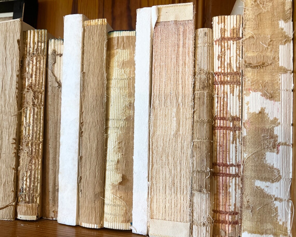 Vintage Stacked Books, Neutral Book Decor, Rustic Books, Boho Decor ...