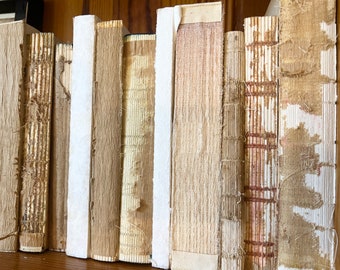Vintage stacked books, neutral book decor, rustic books, boho decor, farmhouse books, decorative books, bookshelf staging decor