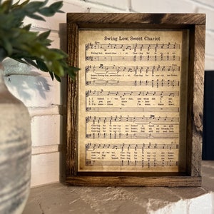 Swing Low, Sweet Chariot / Framed Church Hymn /Music Sheet/ Church Hymns / Religious Gifts / Sympathy Gift / Encouragement Gifts