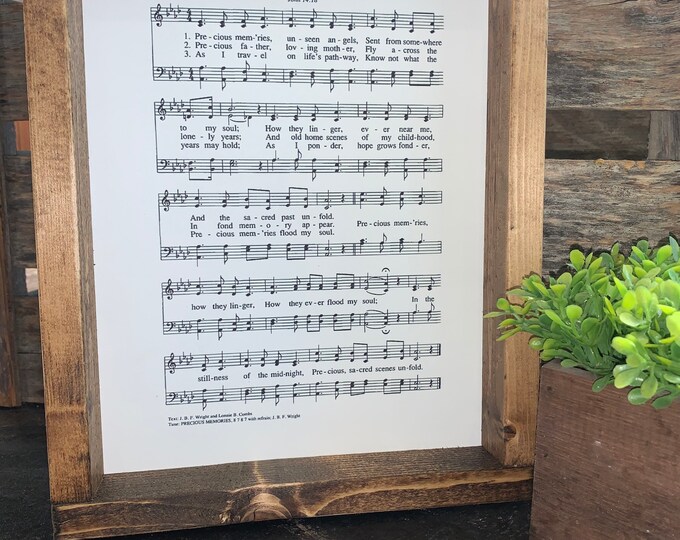 Precious Memories Hymn / Framed Church Hymns / Music Sheet/ - Etsy
