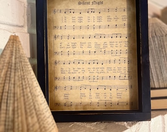 Silent Night / Christmas Hymns/ Church Hymns / Religious Gifts / Christmas Carols / Christmas Gift / Christmas Decor / Rustic Christmas