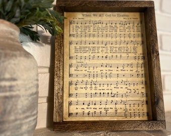 Quando arriviamo tutti in paradiso / Inno incorniciato / Spartito musicale / Inni della chiesa / Regali religiosi / Regalo di simpatia / Incoraggiamento / Arte cristiana