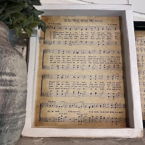 It Is Well with My Soul / Framed Hymns / Music Sheet/ Church Hymns / Religious Gifts / Sympathy Gift / Encouragement Gifts