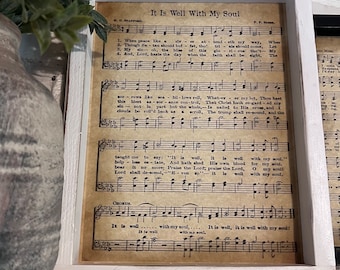 Está bien con mi alma / Himnos enmarcados / Partituras / Himnos de la Iglesia / Regalos religiosos / Regalo de simpatía / Regalos de aliento