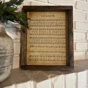 Love Lifted Me Hymn / Framed Church Hymns / Music Sheet/ Church Hymns / Religious Gifts / Sympathy Gift / Christian Art / Farm House Decor