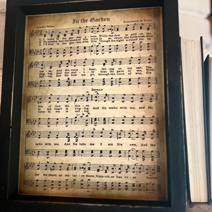 In the Garden Hymn / Framed Church Hymns / Music Sheet/ Church Hymns / Religious Gifts / Sympathy Gift / Encouragement Gifts