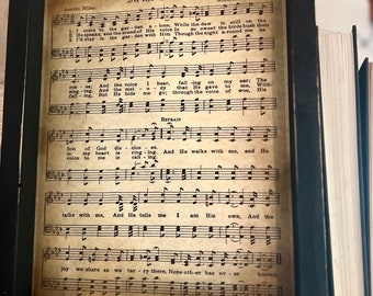 Himno en el jardín / Himnos de iglesia enmarcados / Partituras musicales / Himnos de iglesia / Regalos religiosos / Regalos de condolencia / Regalos de aliento