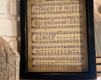 Blessed Assurance Hymn / Framed Church Hymn / Music Sheet/ Church Hymns / Religious Gifts / Sympathy Gift / Encouragement Gifts