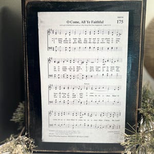 O Come, All Ye Faithful / Hymnen Wandkunst / / Weihnachtslieder / Weihnachtshymne / Weihnachten / Weihnachtsdeko/ Geschenke / Rustikales Weihnachten