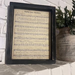 Softly and Tenderly Jesus Is Calling / Framed Church Hymn / Hymn Wall Art / Christian Gift / Encouragement Gift