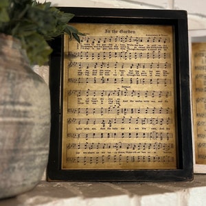 In The Garden Framed Church Hymn / Hymn Wall Art / Christian Gift / Encouragement Gift
