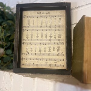 Just As I Am Hymn / Gerahmte Kirchenhymne / Notenblatt / Kirchenlieder / Religiöse Geschenke / Sympathiegeschenk / Ermutigungsgeschenke / Hymn Wandkunst