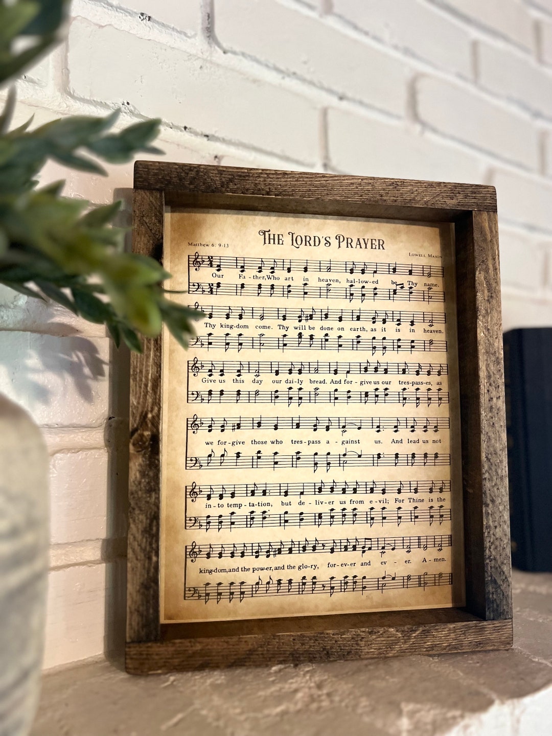 The Lords Prayer / Framed Church Hymn / Hymn Wall Art / Christian Gift ...
