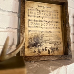 Joy To The World // Ingelijste kersthymne / Kerstdecor / Kerstliedjes / Kerstmuziekbladen / Kerstcadeau-idee