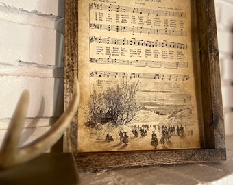 Joy To The World // Framed Christmas Hymn / Christmas Decor /  Christmas Songs / Christmas Music Sheets / Christmas Gift Idea