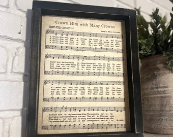 Incoronalo con molte corone / Inni della chiesa incorniciati / Idea regalo religioso / Inni della chiesa / Regali religiosi / Regalo di simpatia