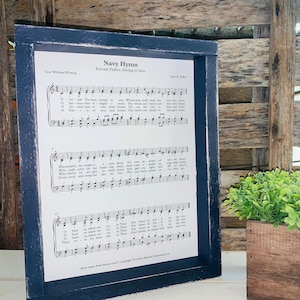 Patriotic Framed Hymns / U.S. Navy Hymn / Military Gifts / Veteran Gift / Patriotic Decor