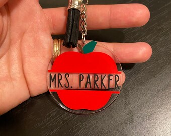 Teacher Apple Acrylic Keychains
