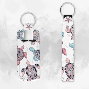 Turtle Chapstick Holder | Lip Balm Holder | Chapstick Keychain | Sea Turtle | ocean Keychain | Animal Wristlet | Key Accessories | Wrist